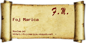 Foj Marica névjegykártya